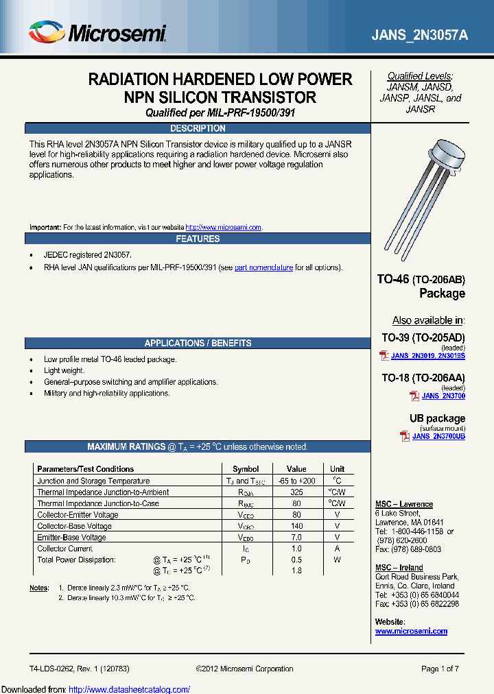 JANSM2N3057A_8971166.PDF Datasheet