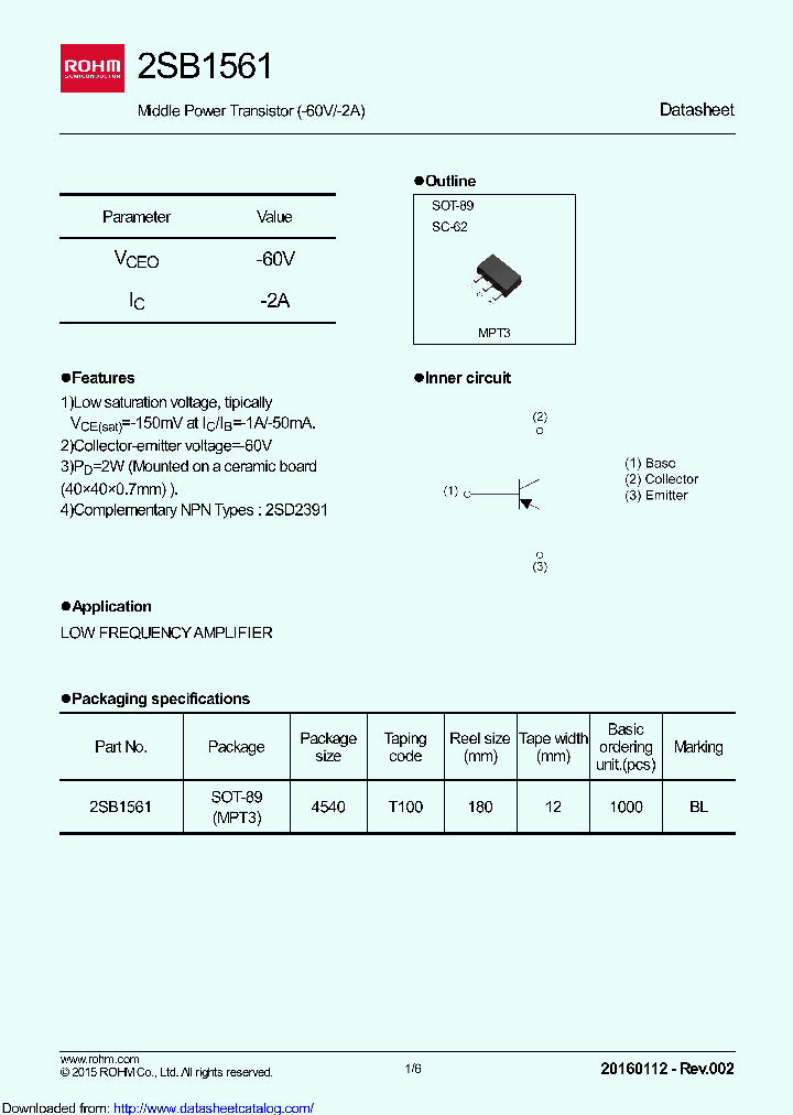 2SB1561T100_8971942.PDF Datasheet