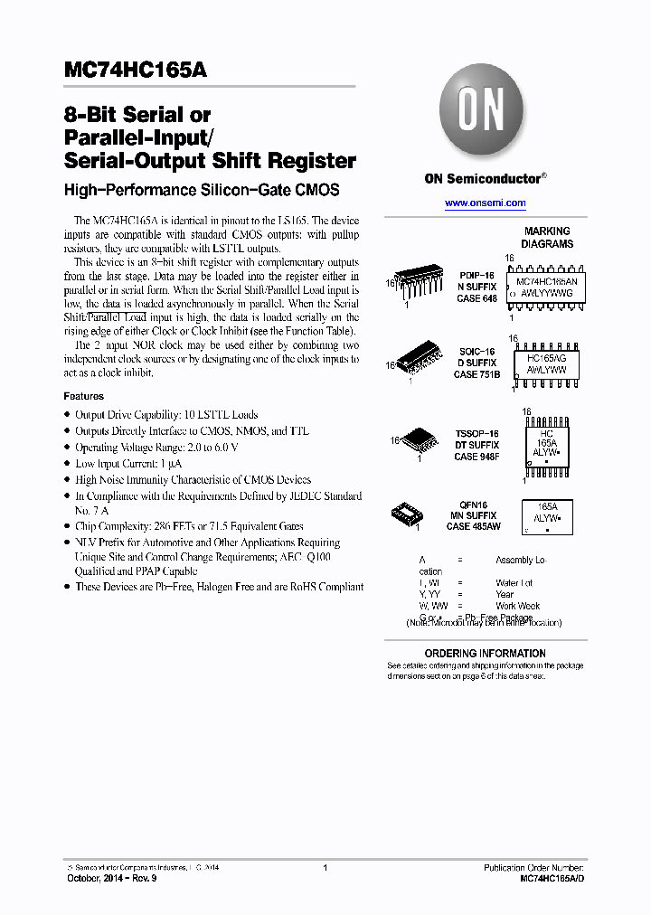 MC74HC165ANG_8972769.PDF Datasheet