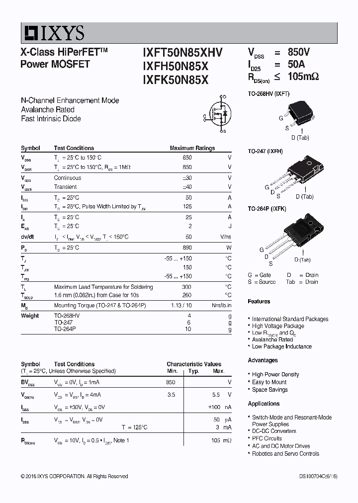 IXFK50N85X_8975841.PDF Datasheet
