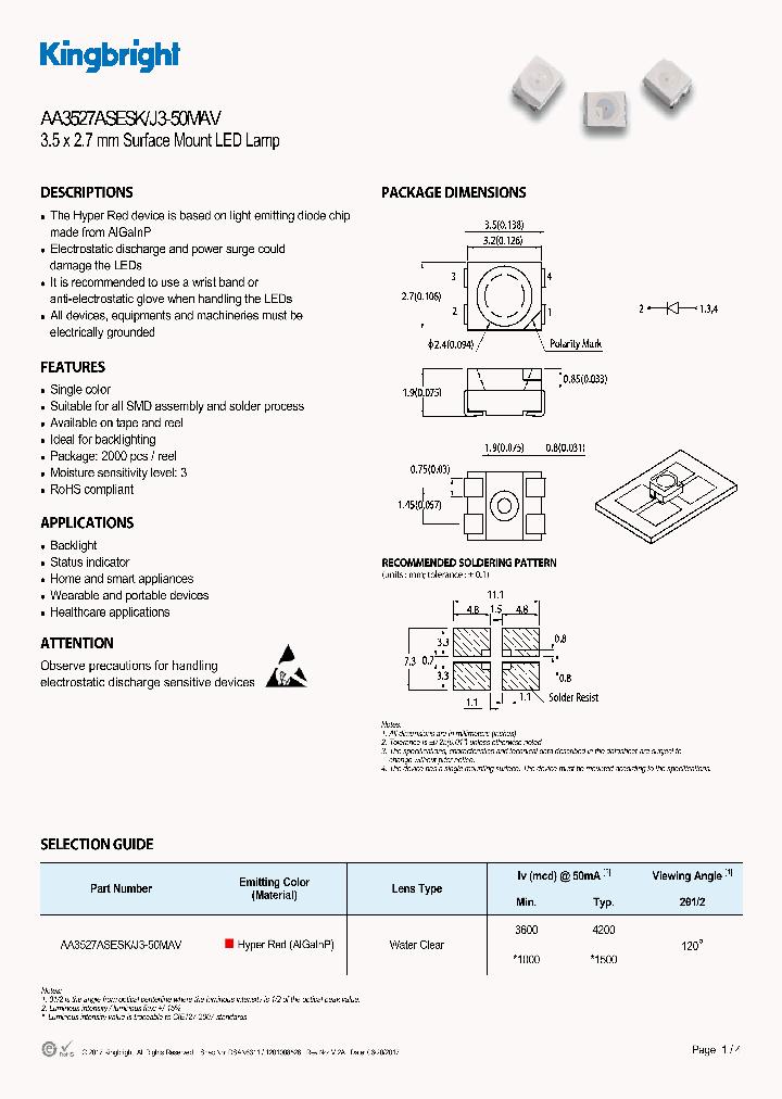 AA3527ASESK-J3-50MAV_8976638.PDF Datasheet