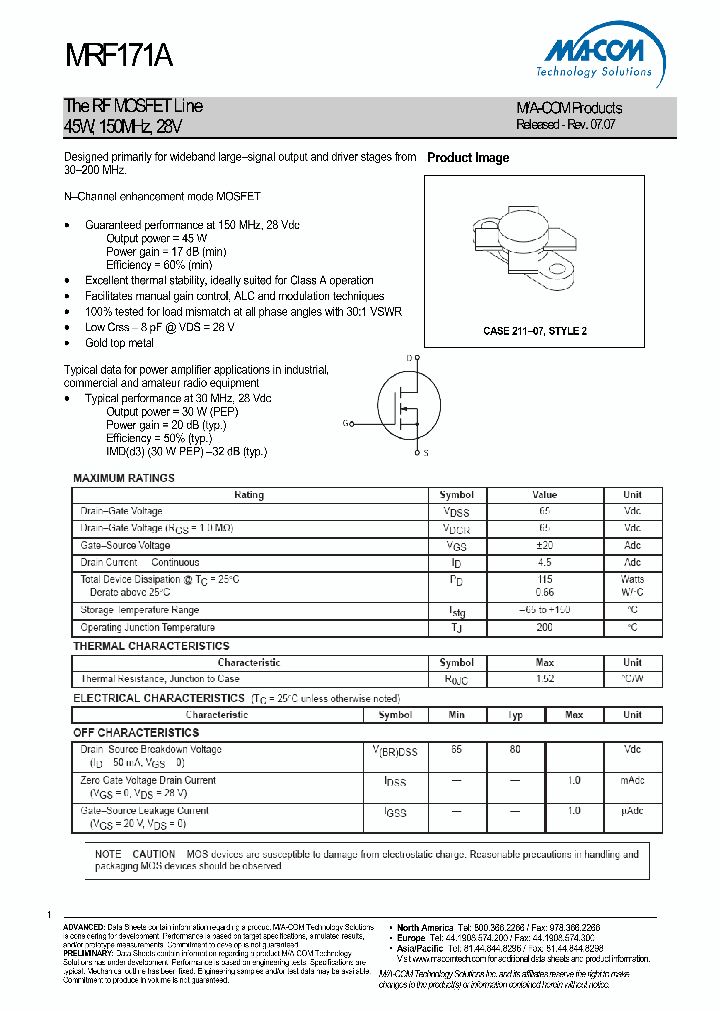 MRF171A-15_8977520.PDF Datasheet