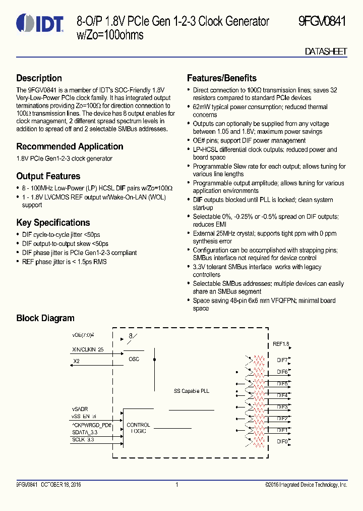 9FGV0841AKLIFT_8978106.PDF Datasheet