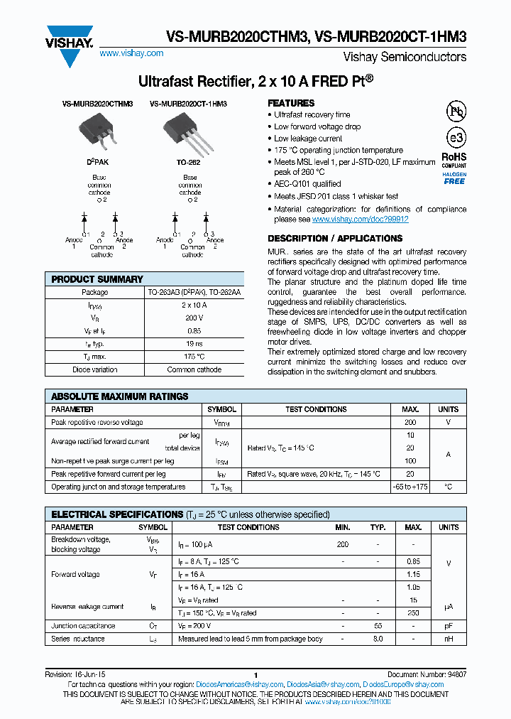 VS-MURB2020CTHM3_8978934.PDF Datasheet