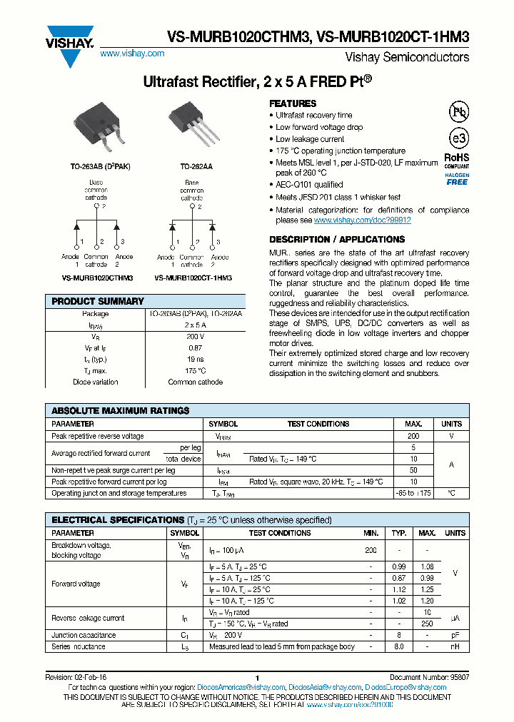 VS-MURB1020CTHM3_8978932.PDF Datasheet