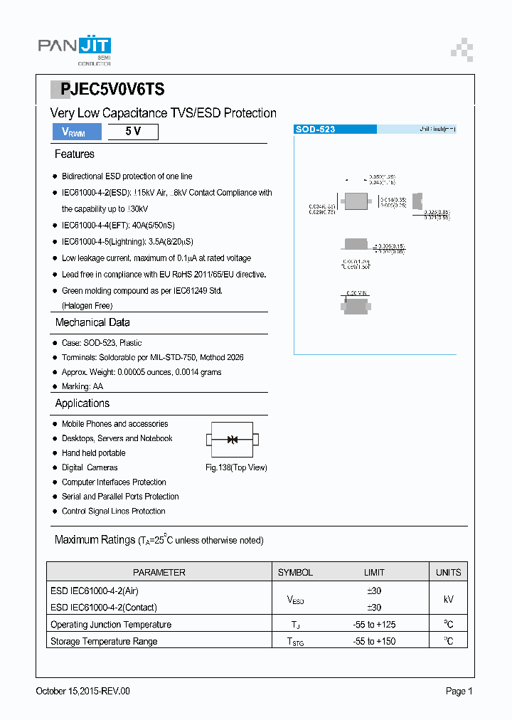 PJEC5V0V6TS_8978985.PDF Datasheet