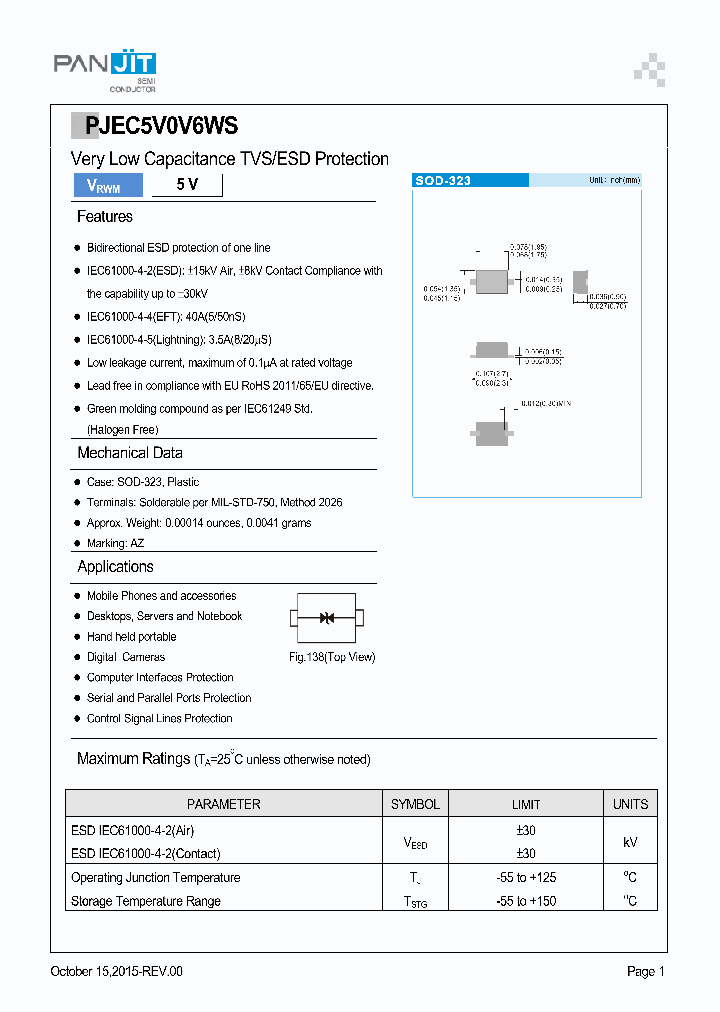PJEC5V0V6WS_8978987.PDF Datasheet