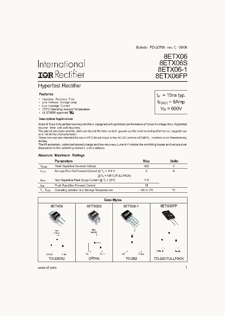 8ETX06STRRPBF_8980237.PDF Datasheet