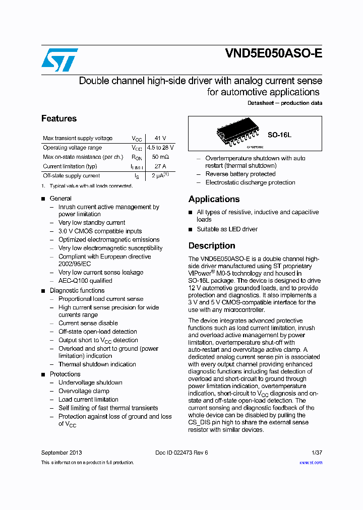 VND5E050ASOTR-E_8980300.PDF Datasheet