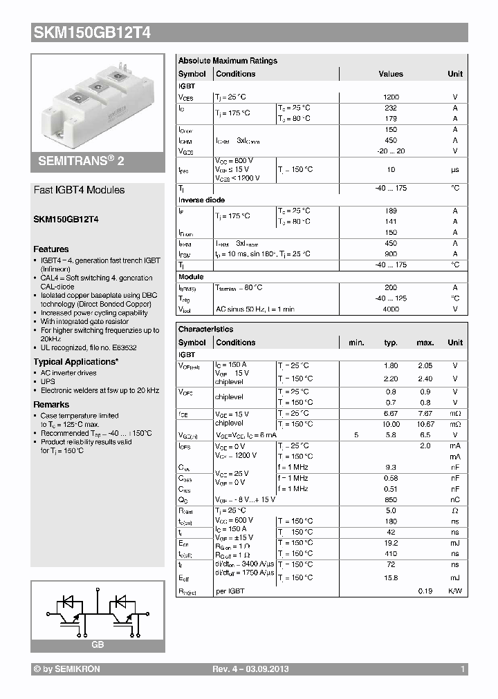 SKM150GB12T4-13_8980606.PDF Datasheet