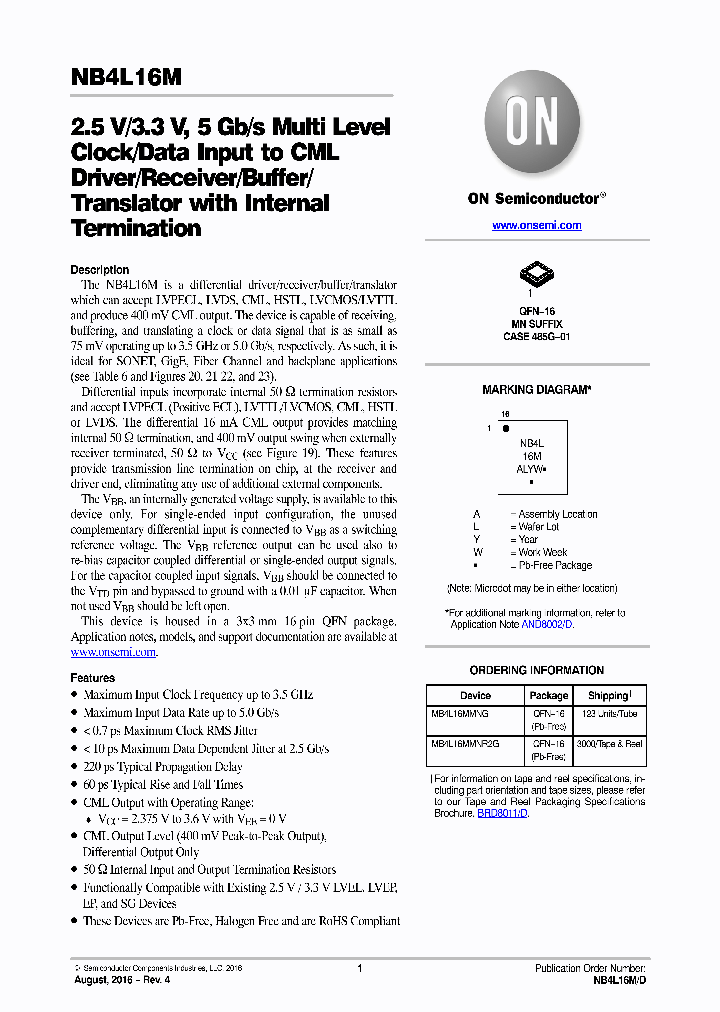 NB4L16MMNEVB_8981216.PDF Datasheet