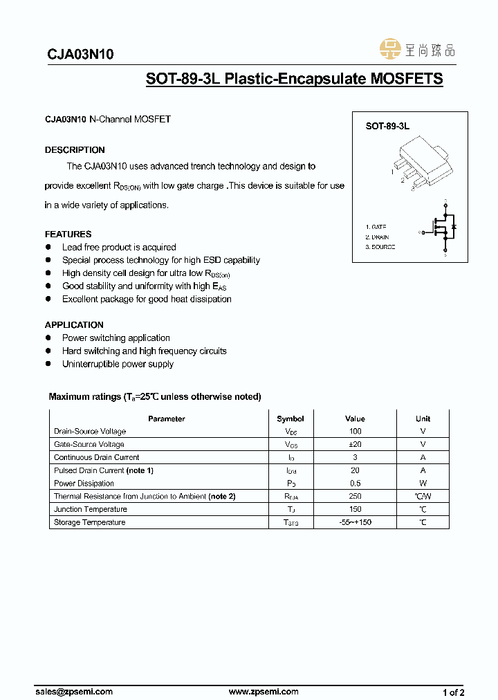 CJA03N10_8981739.PDF Datasheet