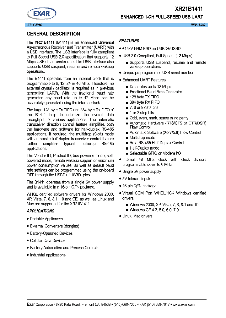 XR21B1411IL16TR-F_8981954.PDF Datasheet