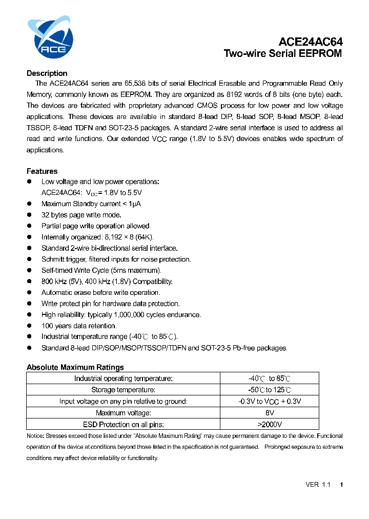 ACE24AC64FMUH_8982220.PDF Datasheet