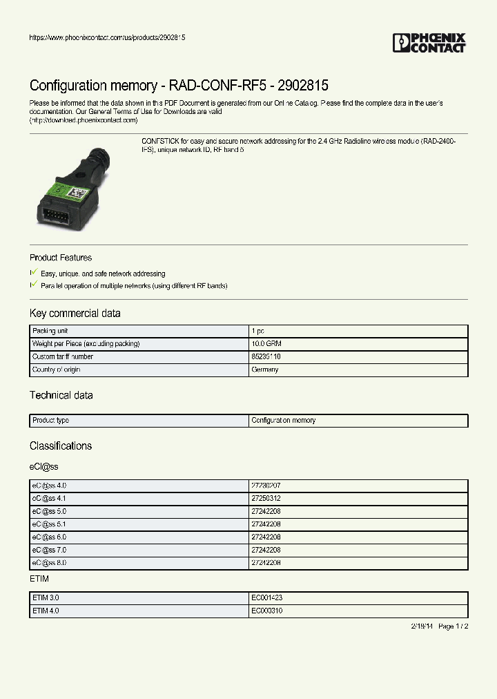 RAD-CONF-RF5_8982367.PDF Datasheet
