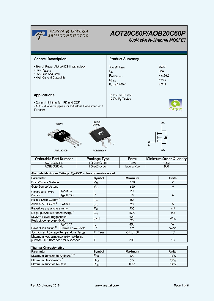 AOT20C60P_8982389.PDF Datasheet