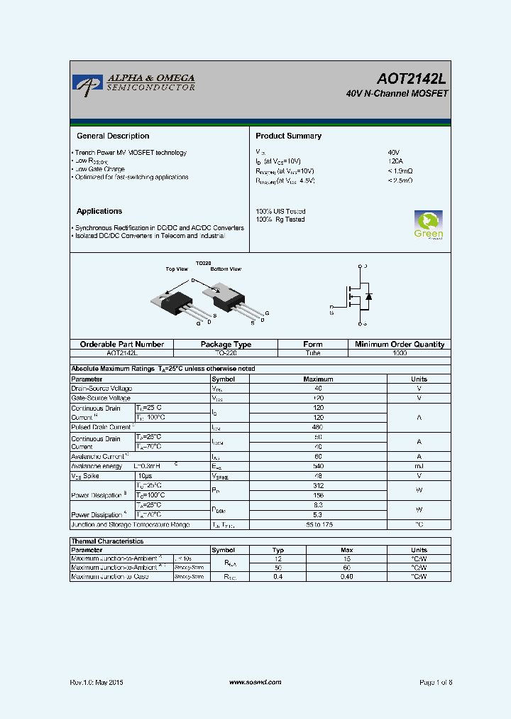 AOT2142L_8982393.PDF Datasheet