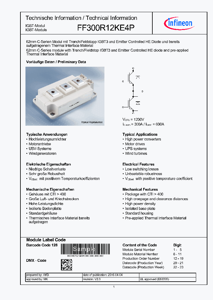 FF300R12KE4P_8984581.PDF Datasheet