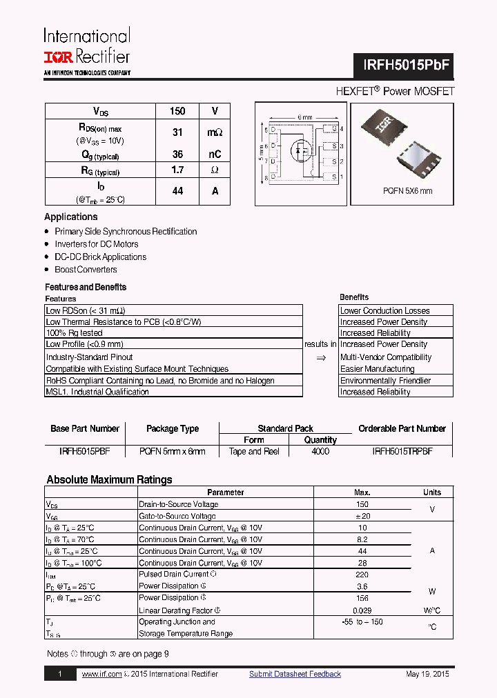 IRFH5015PBF_8984967.PDF Datasheet