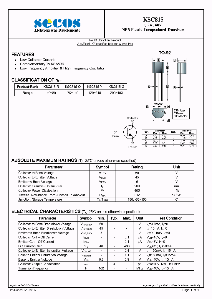 KSC815-O_8985057.PDF Datasheet