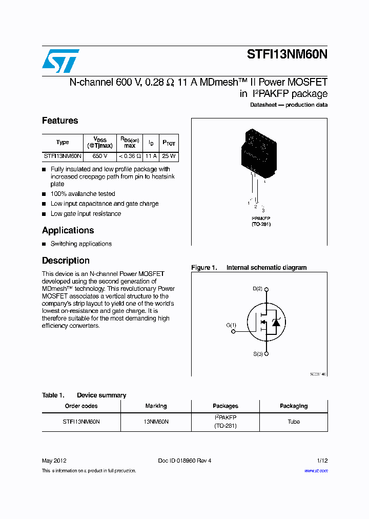 STFI13NM60N_8985233.PDF Datasheet
