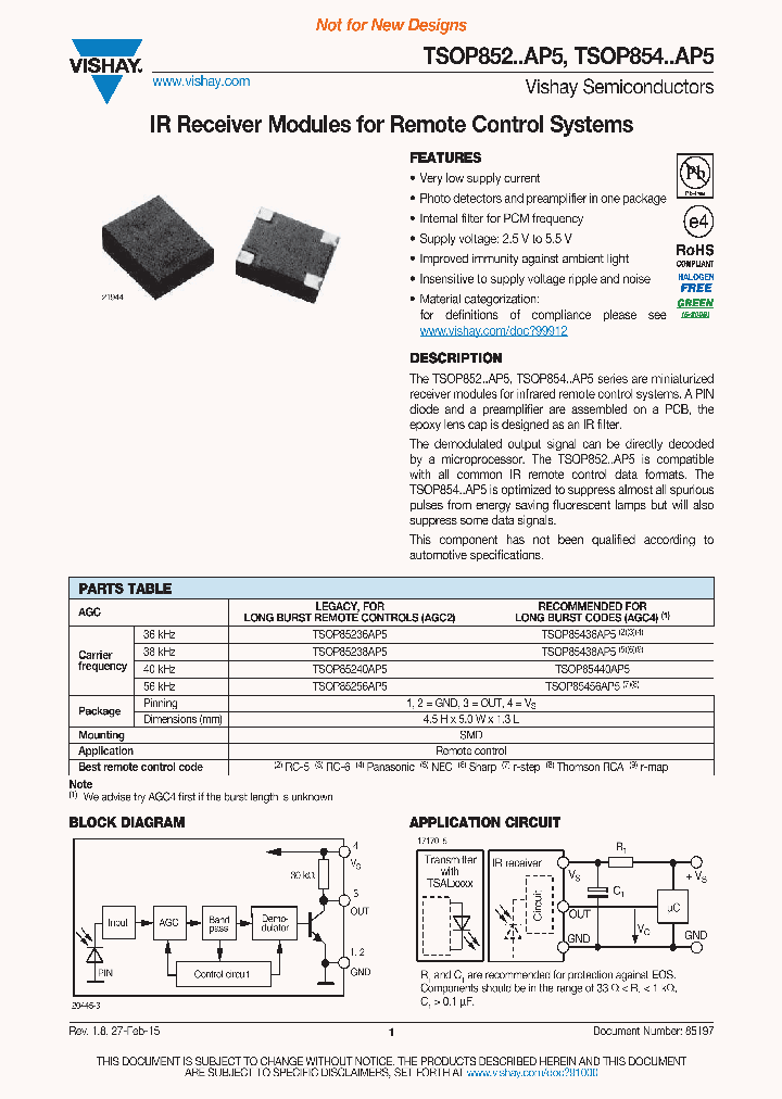 TSOP85238AP5_8985696.PDF Datasheet