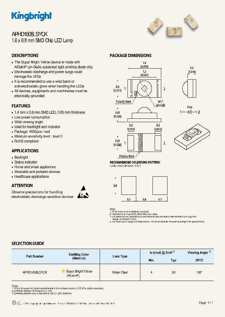 APHD1608LSYCK_8986164.PDF Datasheet