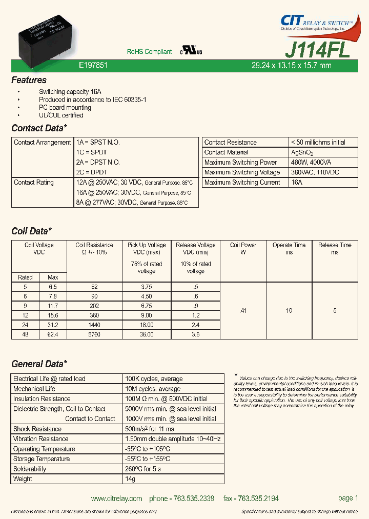 J114FL2AS125VDC41_8986028.PDF Datasheet