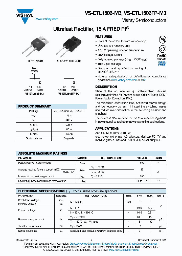 VS-ETL1506-M3_8986695.PDF Datasheet