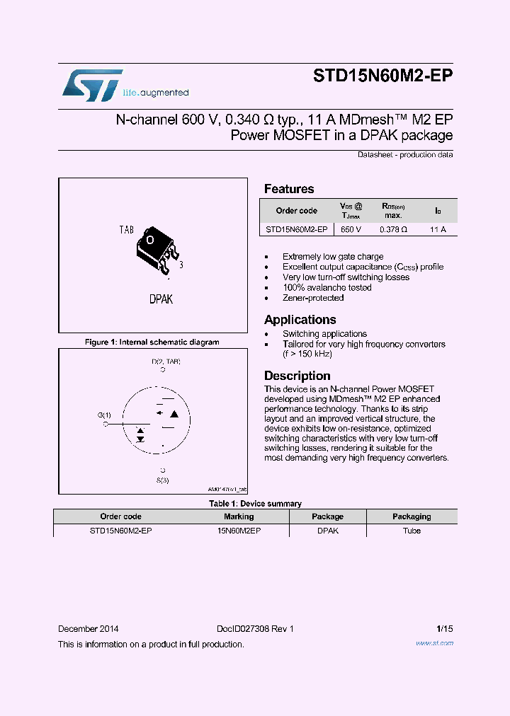 STD15N60M2-EP_8987299.PDF Datasheet