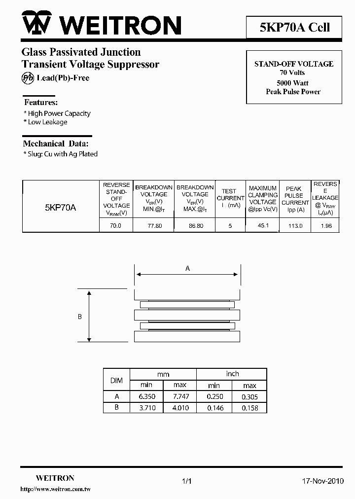 5KP70A_8987861.PDF Datasheet