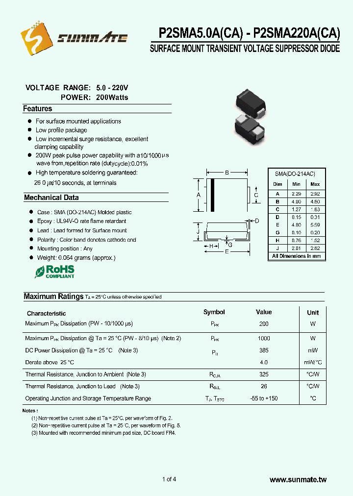 P2SMA90A_8988141.PDF Datasheet