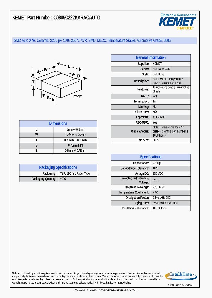 C0805C222KARACAUTO_8990380.PDF Datasheet