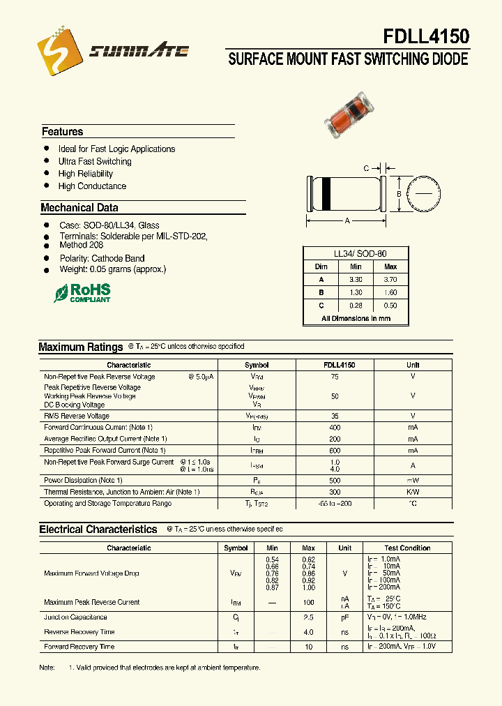 FDLL4150_8990481.PDF Datasheet