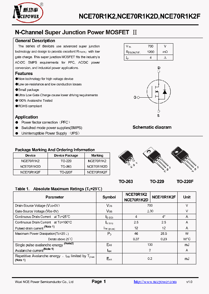 NCE70R1K2_8990641.PDF Datasheet
