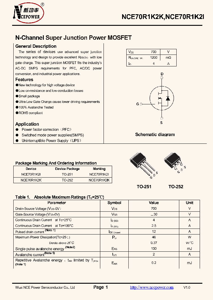 NCE70R1K2I_8990644.PDF Datasheet