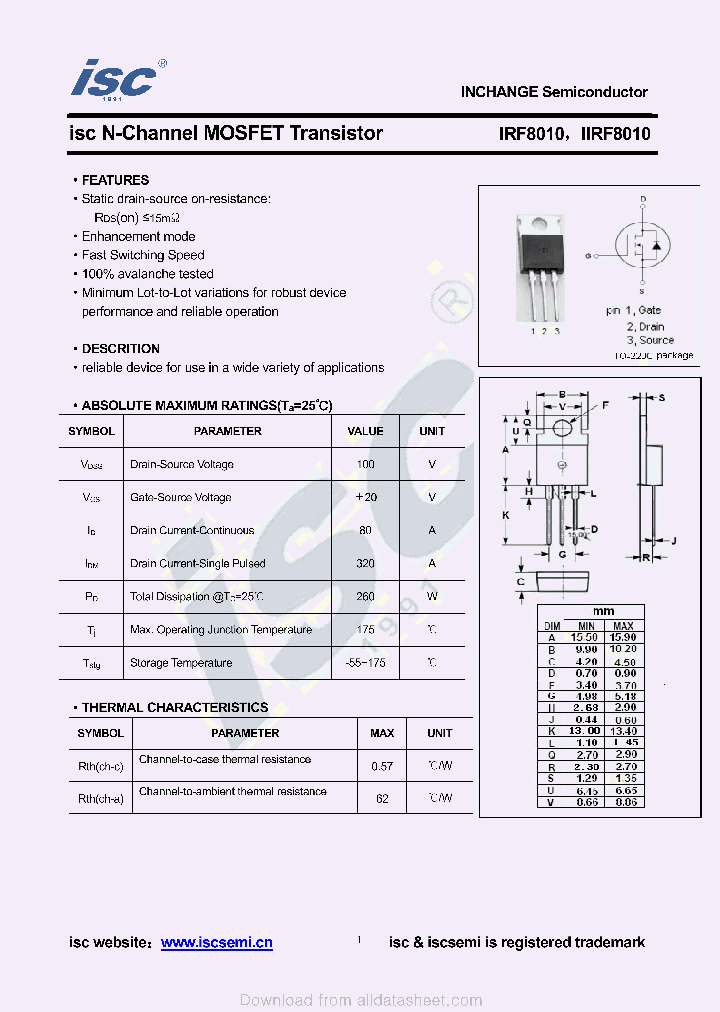 IRF8010_8992918.PDF Datasheet
