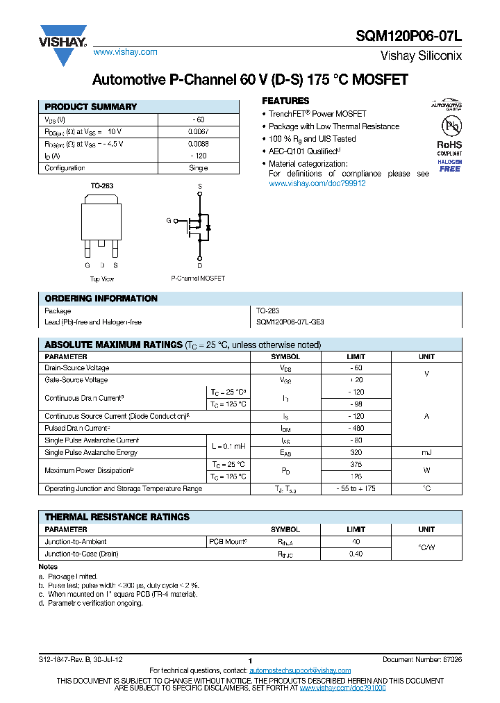 SQM120P06-07L-15_8993982.PDF Datasheet