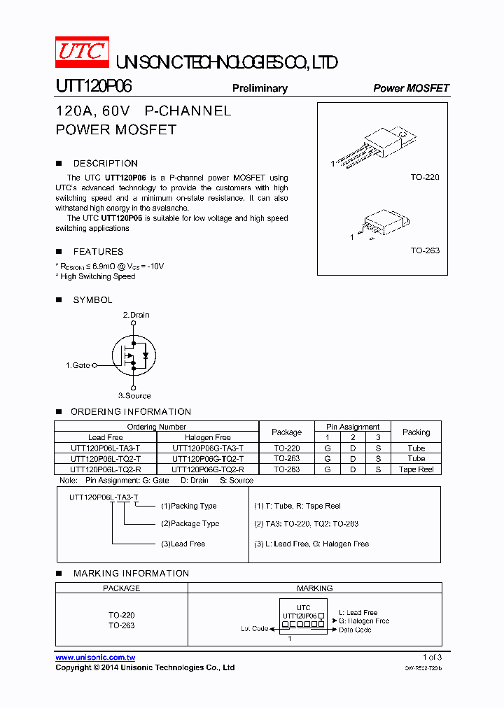 UTT120P06G-TQ2-R_8993993.PDF Datasheet