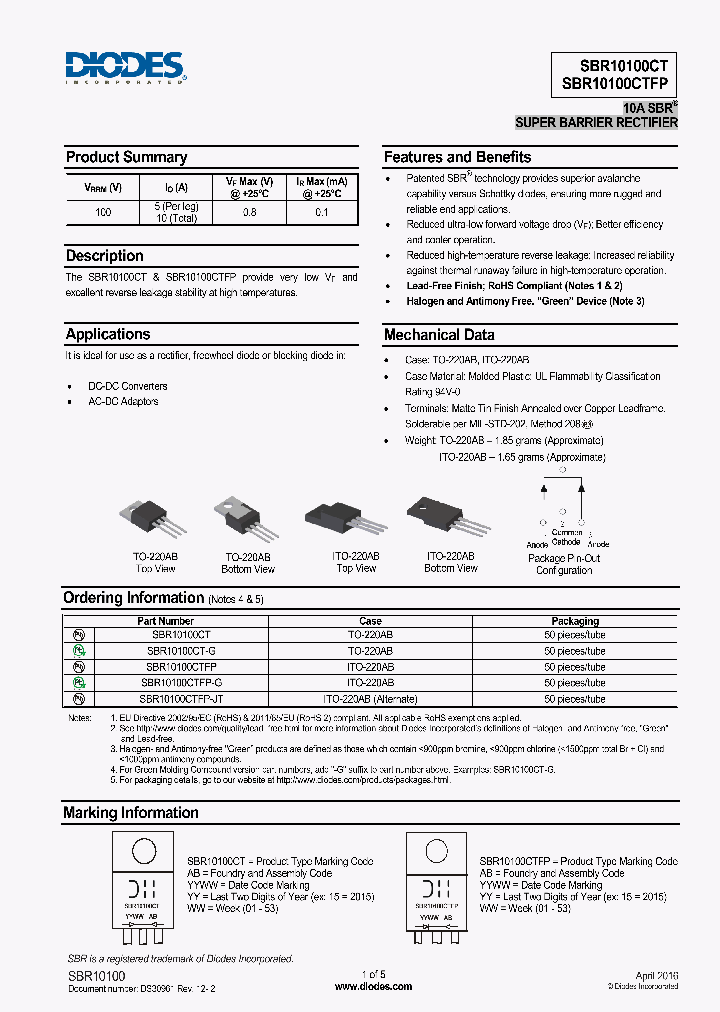 SBR10100CT-G_8994190.PDF Datasheet