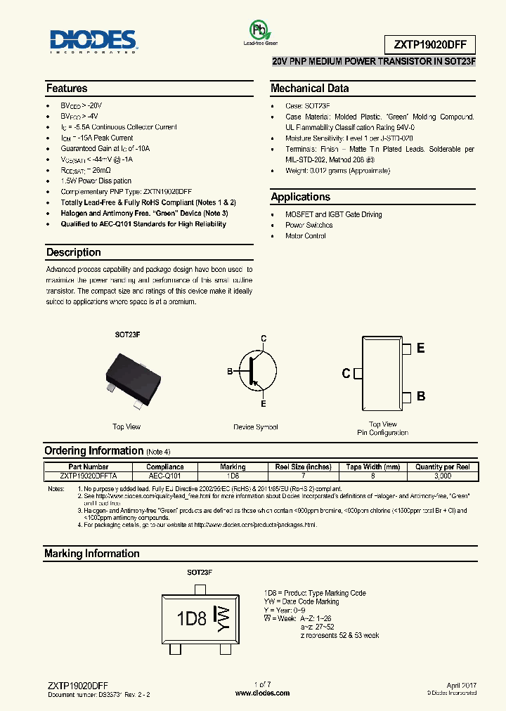 ZXTP19020DFF-17_8994229.PDF Datasheet