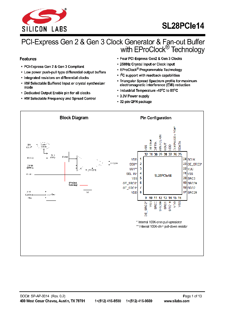 SL28PCIE14_8994247.PDF Datasheet