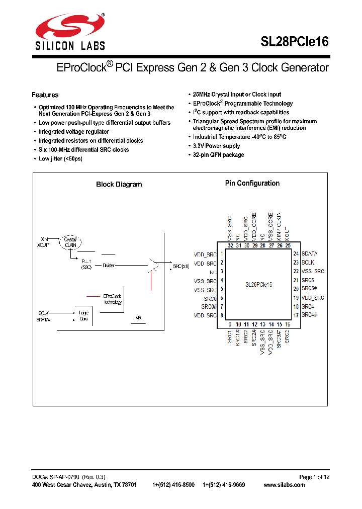 SL28PCIE16ALCT_8994251.PDF Datasheet