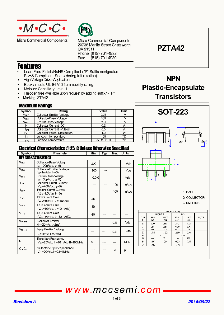 PZTA42_8996332.PDF Datasheet