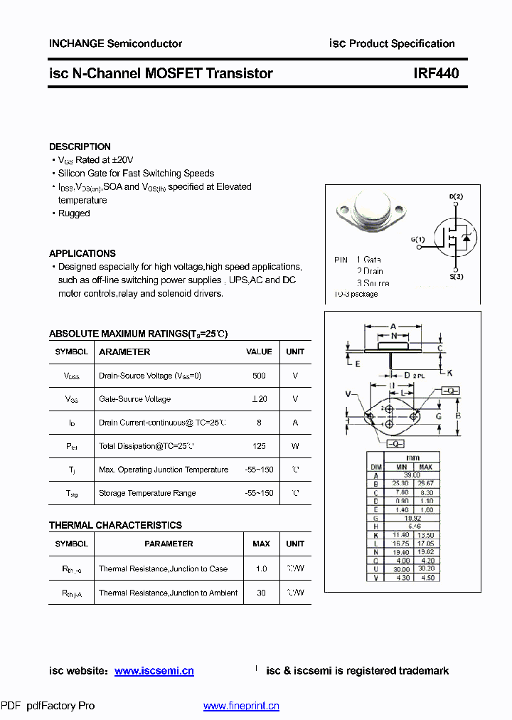 IRF440_8998605.PDF Datasheet