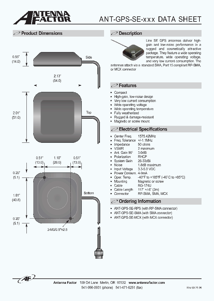 ANT-GPS-SE-SMA_8998718.PDF Datasheet