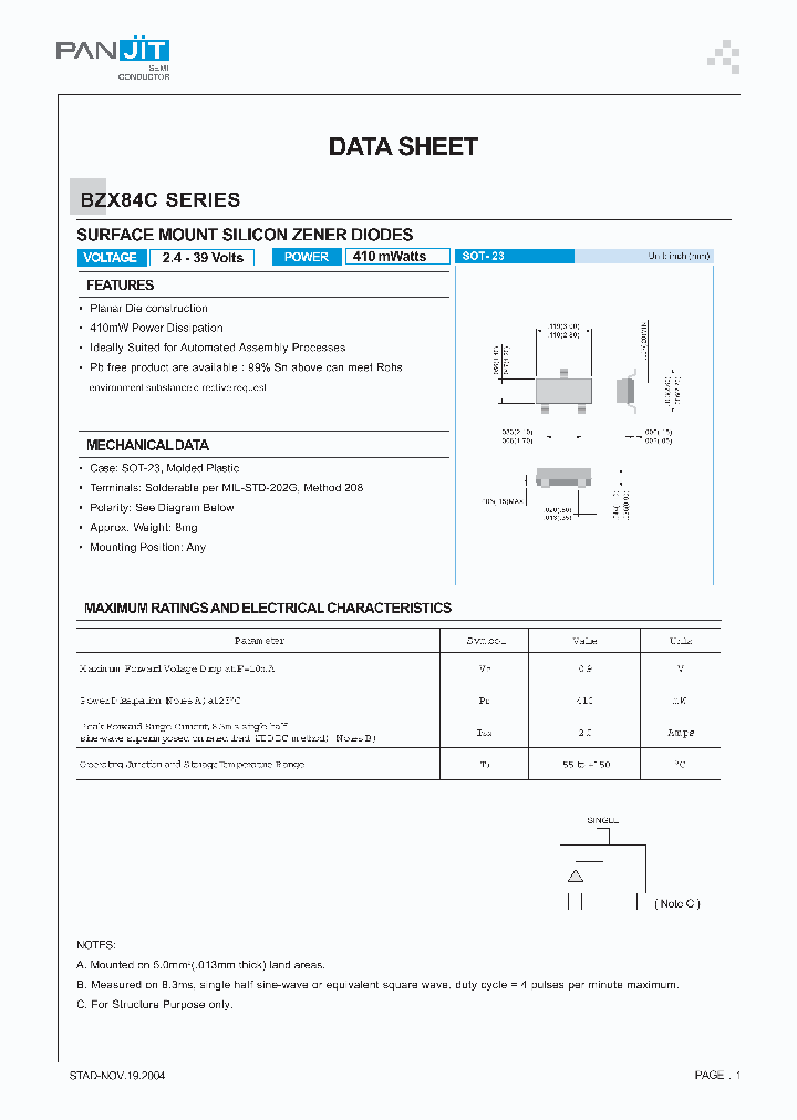 BZX84C2V4_8999525.PDF Datasheet