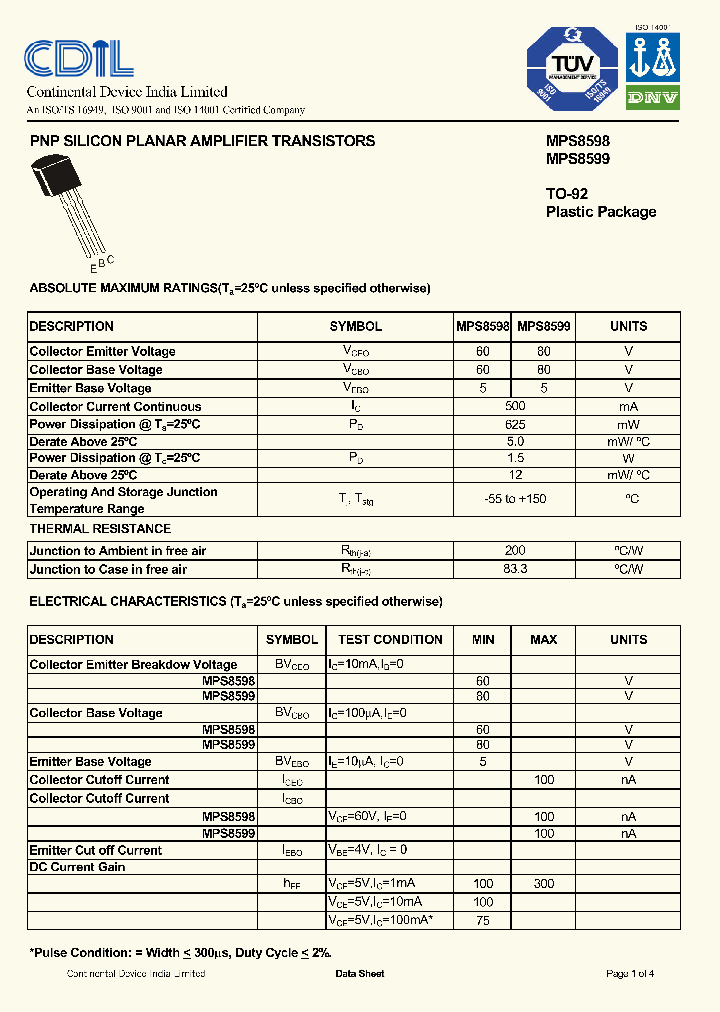 MPS8598_9000281.PDF Datasheet