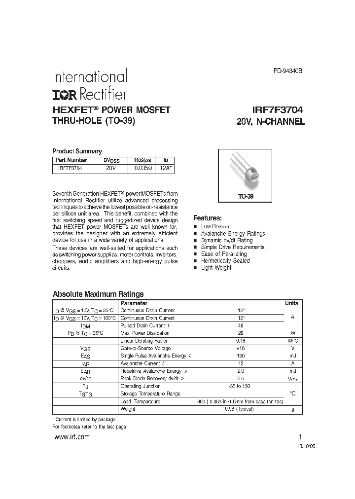 IRF7F3704_9001173.PDF Datasheet