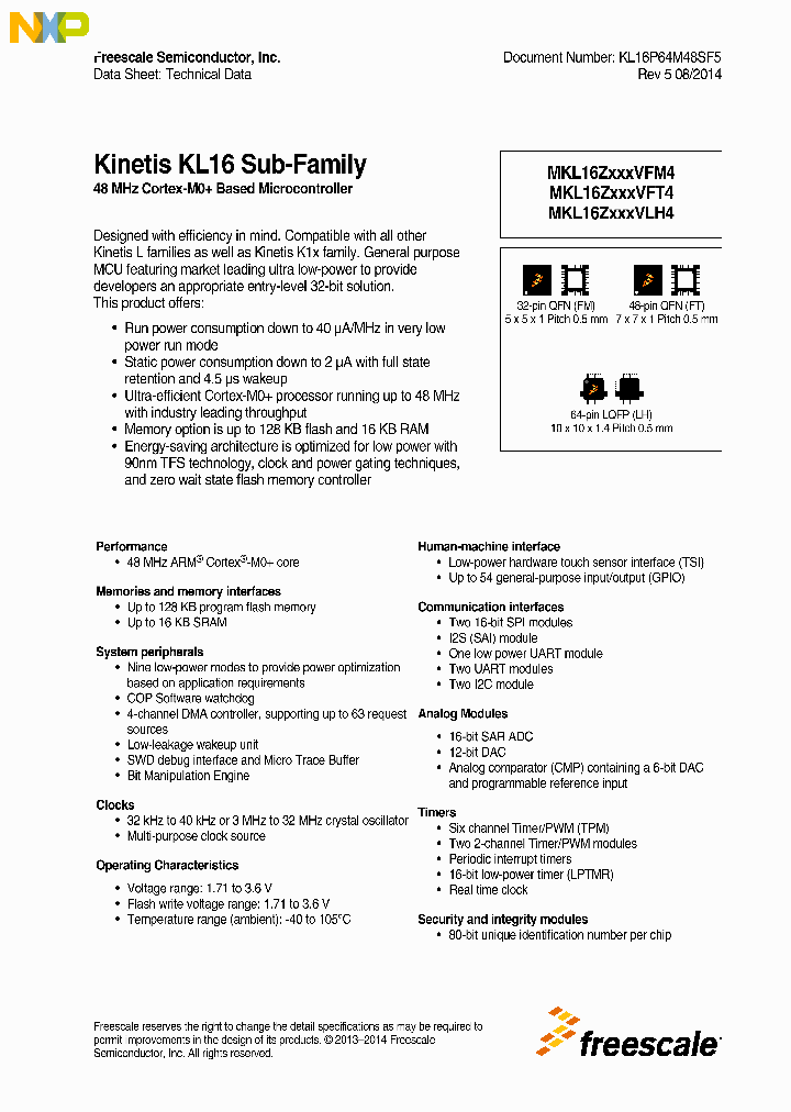MKL16Z32VFM4_9003037.PDF Datasheet